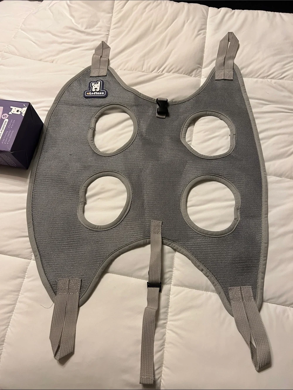 Gray Pet Grooming Hammock Kit